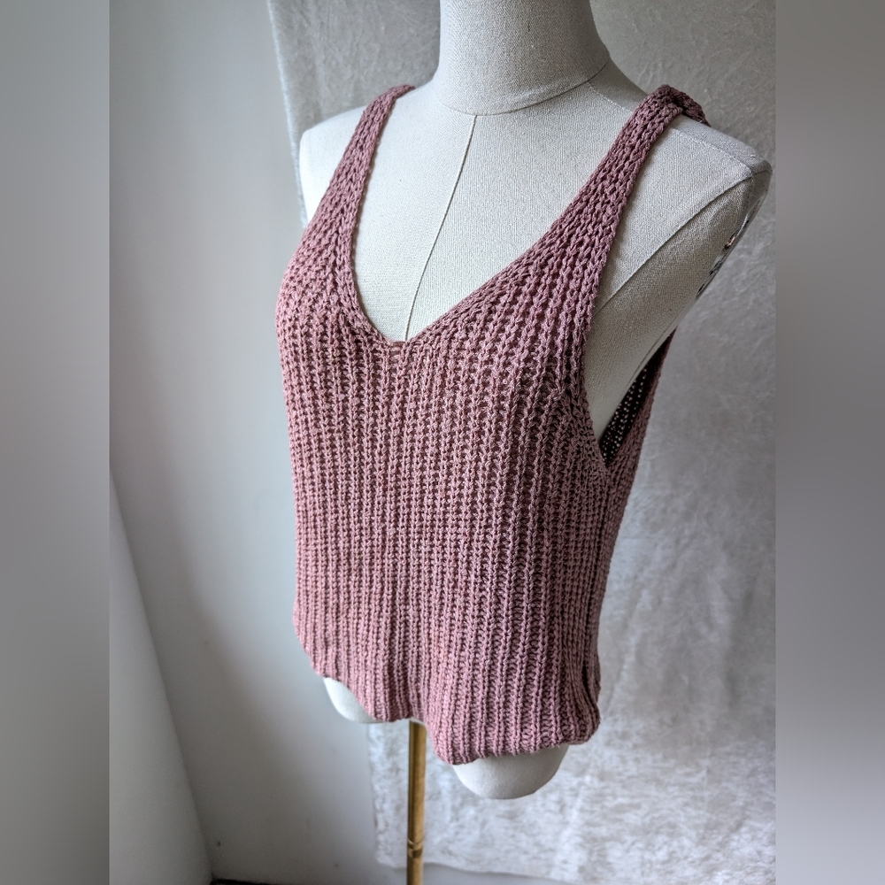 Moon And Madison Loose Knit Mauve Pink Large